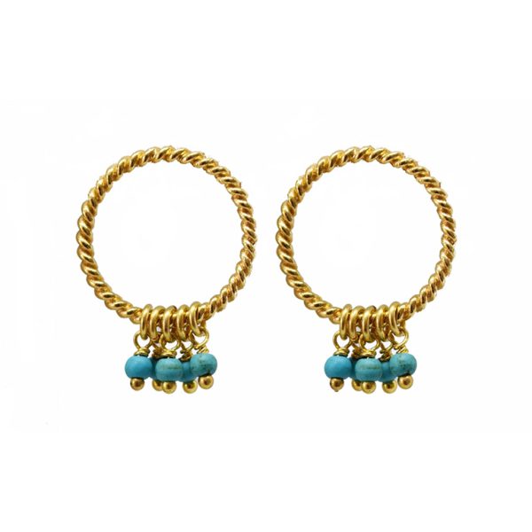 Turquoise Infinite naušnice - zlatne