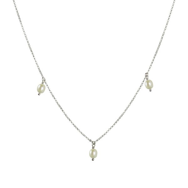 srebrna ogrlica s riječnim biserima